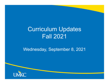 Curriculum Updates Fall 2021 - UMKC WordPress