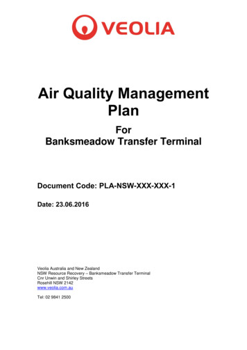 Air Quality Management Plan - Veolia