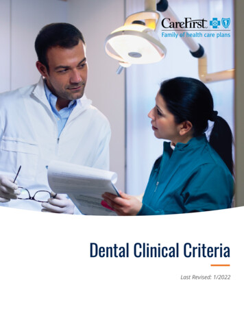 Dental Clinical Criteria - CareFirst