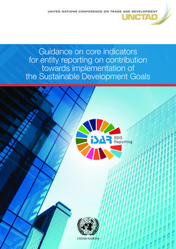 Guidance On Core Indicators For Entity Reporting On Contribution .