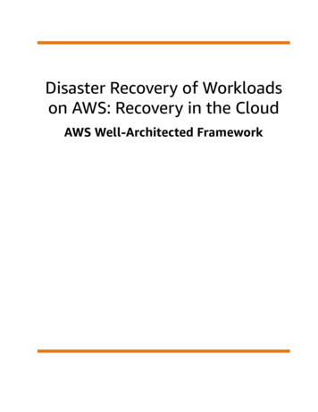 Disaster Recovery Of Workloads On AWS: Recovery In The Cloud - AWS Well .