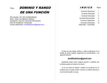 DOMINIO Y RANGO DE UNA FUNCIÓN - Monografias 