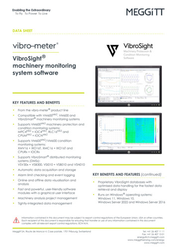 VibroSight Machinery Monitoring System Software - Meggitt Sensing