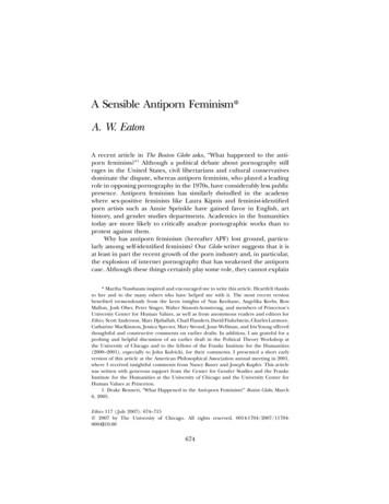 A Sensible Antiporn Feminism* A. W. Eaton