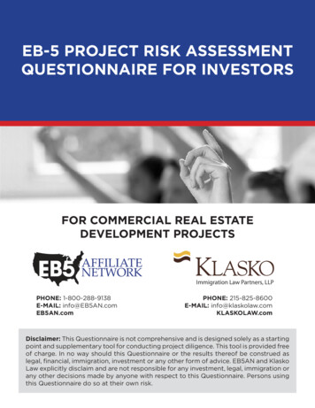 Eb-5 Project Risk Assessment Questionnaire For Investors
