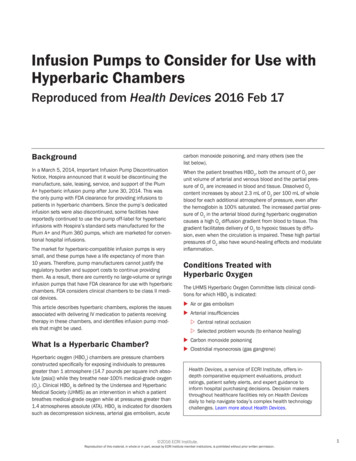 Infusion Pumps To Consider For Use With Hyperbaric Chambers