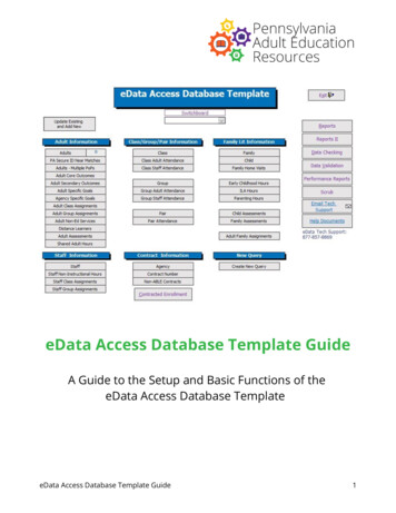 EData Access Database Template Guide - PA Adult Education Resources