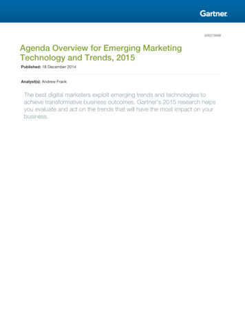 Agenda Overview For Emerging Marketing Technology And Trends . - Gartner