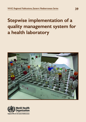 Stepwise Implementation Of A Quality Management System For A Health .