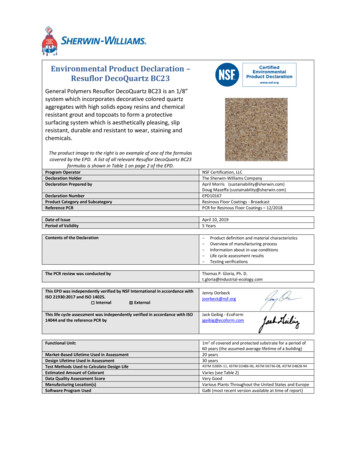 Environmental Product Declaration Resuflor DecoQuartz BC23