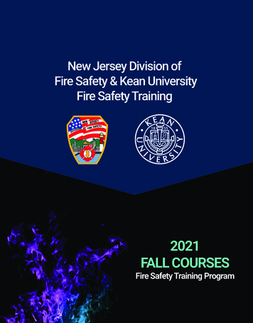 2021 FALL COURSES - Kean Fire Safety