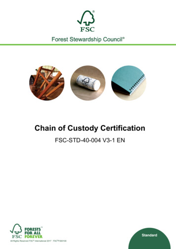 Chain Of Custody Certification - SCS Global Services