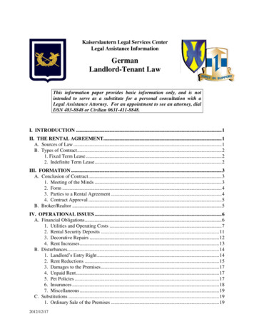 German Landlord-Tenant Law - EverythingKMC