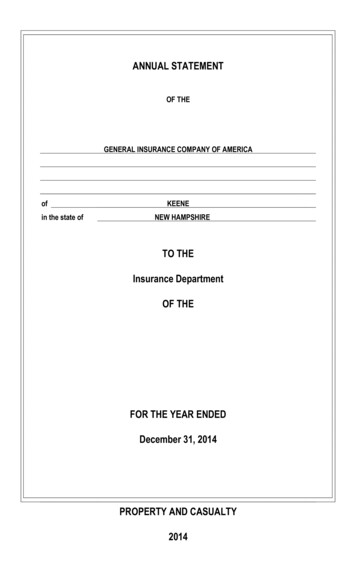 General Insurance Company Of America Ending December 31, 2014