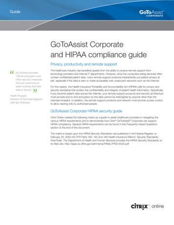 GoToAssist Corporate And HIPAA Compliance Guide