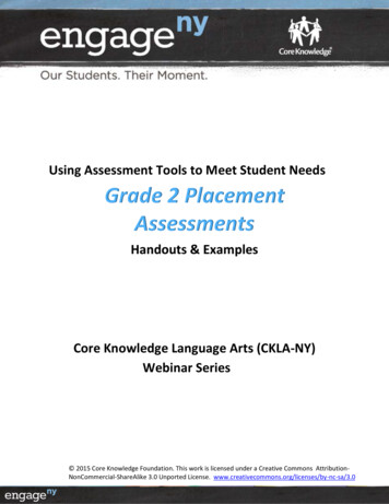 Grade 2 Placement Assessments - Core Knowledge