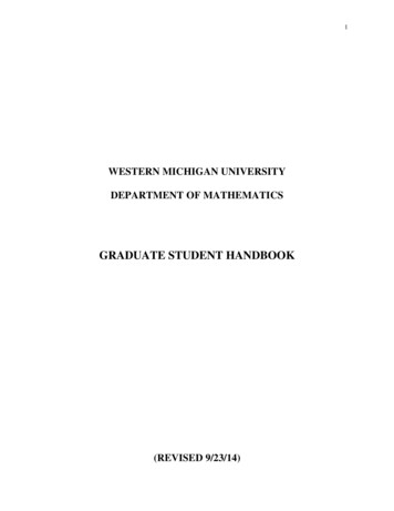 GRADUATE STUDENT HANDBOOK - Western Michigan University
