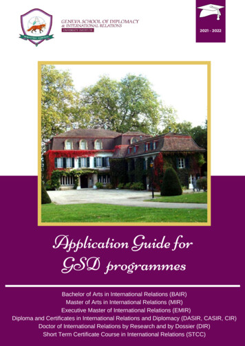 GSD Programmes - Geneva School Of Diplomacy And International Relations