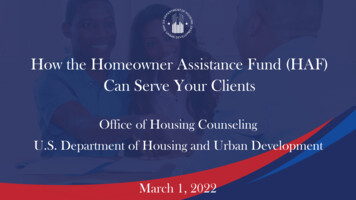 Slides - Housing Counseling Webinar: How The Homeowner Assistance Fund .