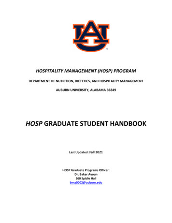 HOSP GRADUATE STUDENT HANDBOOK - Auburn University