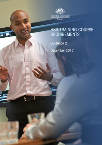 HSR TRAINING COURSE REQUIREMENTS - Comcare