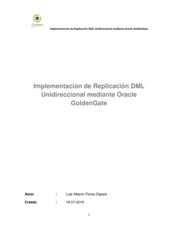 Implementación De Replicacion DML Unidireccional Mediante Oracle GoldenGate