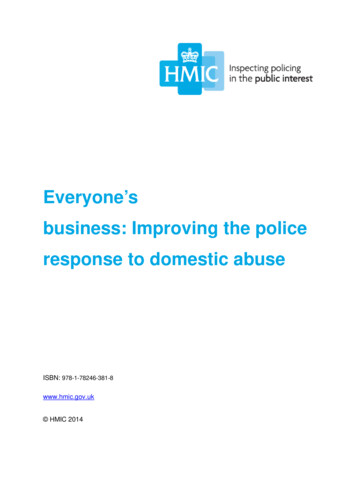 Improving The Police Response To Domestic Abuse