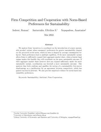Firm Competition And Cooperation With Norm-Based Preferences For .
