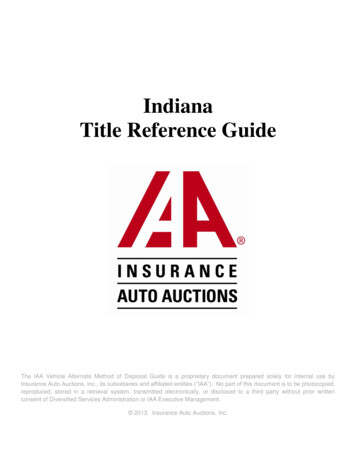 Indiana Title Reference Guide - IAA CSAToday
