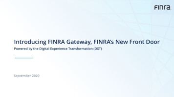 Introducing FINRA Gateway, FINRA's New Front Door
