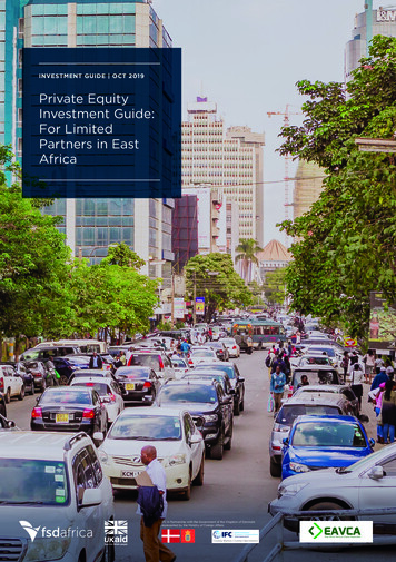 INVESTMENT GUIDE OCT 2019 Private Equity Investment Guide: For .