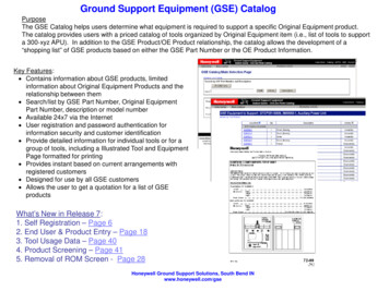 Ground Support Equipment (GSE) Catalog - Honeywell