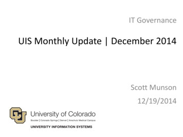 UIS Monthly Update December 2014 - Cu.edu