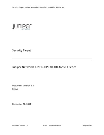 Security Target Juniper Networks JUNOS-FIPS 10.4R4 For SRX Series