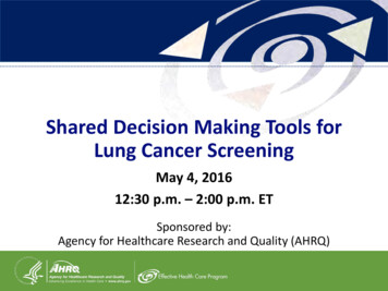 Shared Decision Making Tools For Lung Cancer Screening: Slide Presentation