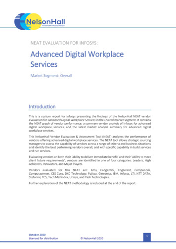 NEAT EVALUATION FOR INFOSYS: Advanced Digital Workplace Services