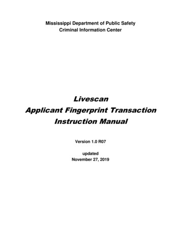 Livescan Applicant Fingerprint Transaction Instruction Manual