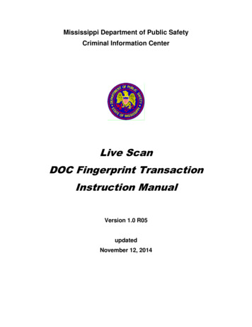 Live Scan DOC Fingerprint Transaction Instruction Manual
