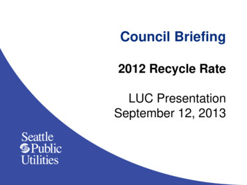 2012 Recycle Rate - Seattle