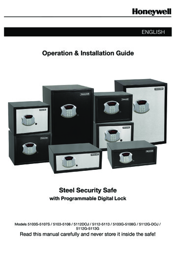 Operation & Installation Guide - Honeywell Safes