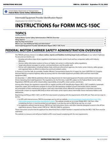 FMCSA Form MCS-150C