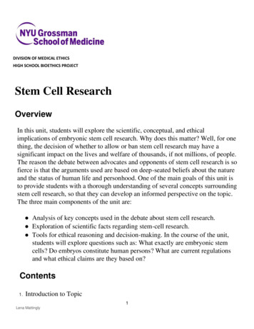 Stem Cell Research - Med.nyu.edu