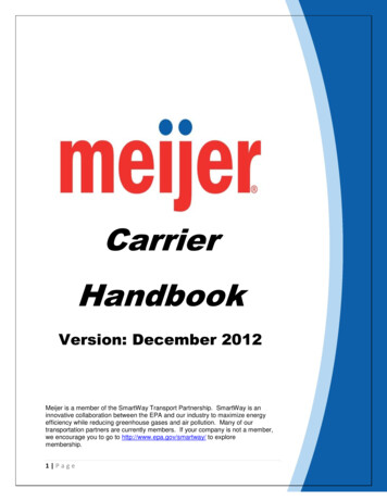 Meijer Carrier Handbook - Smart Whse