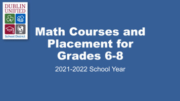 Math Courses And Placement For Grades 6-8