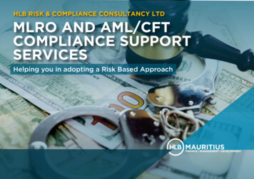 Hlb Risk & Compliance Consultancy Ltd Mlro And Aml/Cft Compliance .