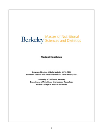 Student Handbook - Nst.berkeley.edu