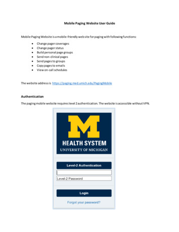 Mobile Paging Website User Guide - University Of Michigan