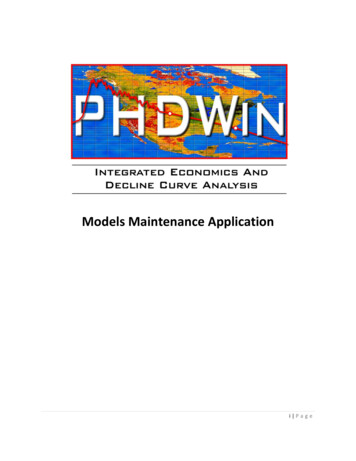 Models Maintenance Application - PHDwin