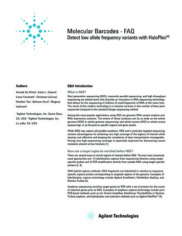 Molecular Barcodes - FAQ - Agilent Technologies