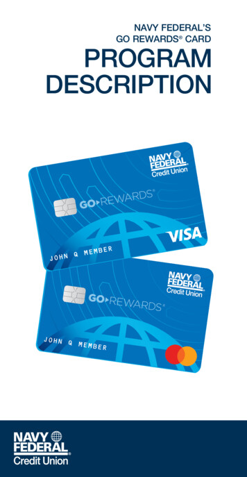 Navy Federal'S Go Rewards Card - Program Description